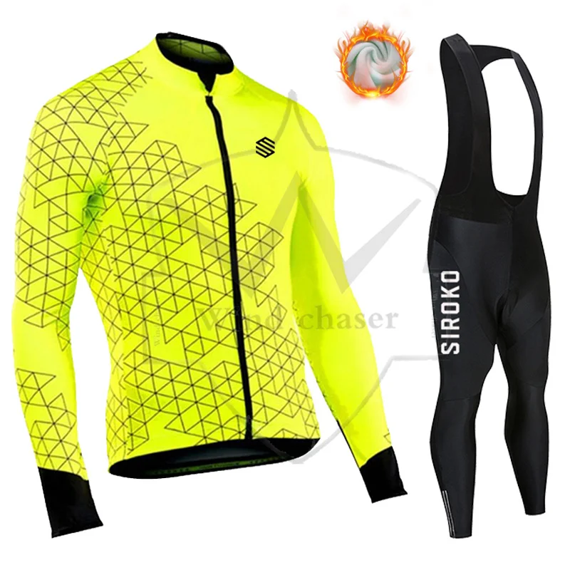 

SIROKO Winter Thermal Fleece Cycling Jersey Set Racing Bike Cycling Suit Mountian Bicycle Cycling Clothing Ropa Ciclismo Bicycle