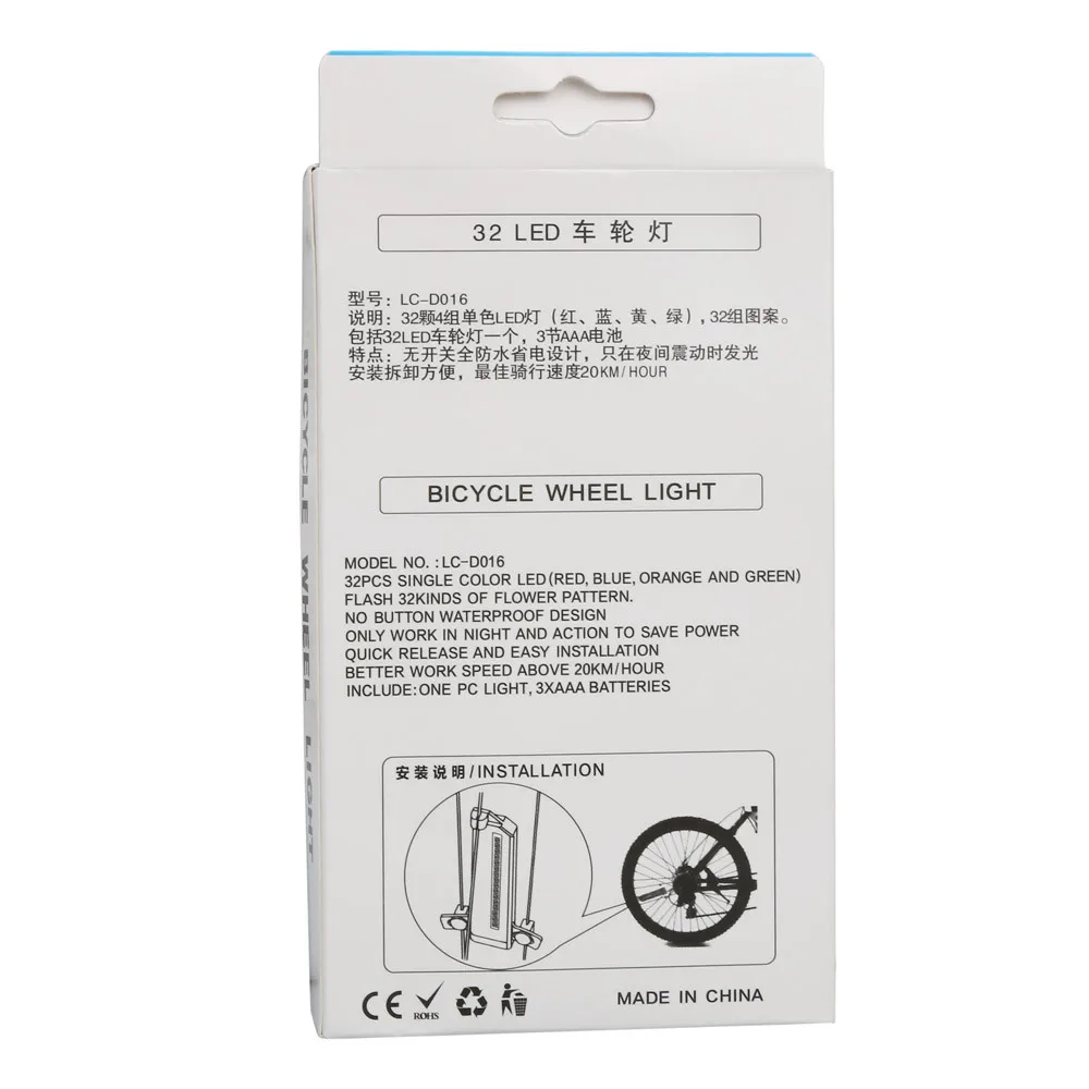 Новое поступление красочные велосипедные фонари велосипед спица велосипедного