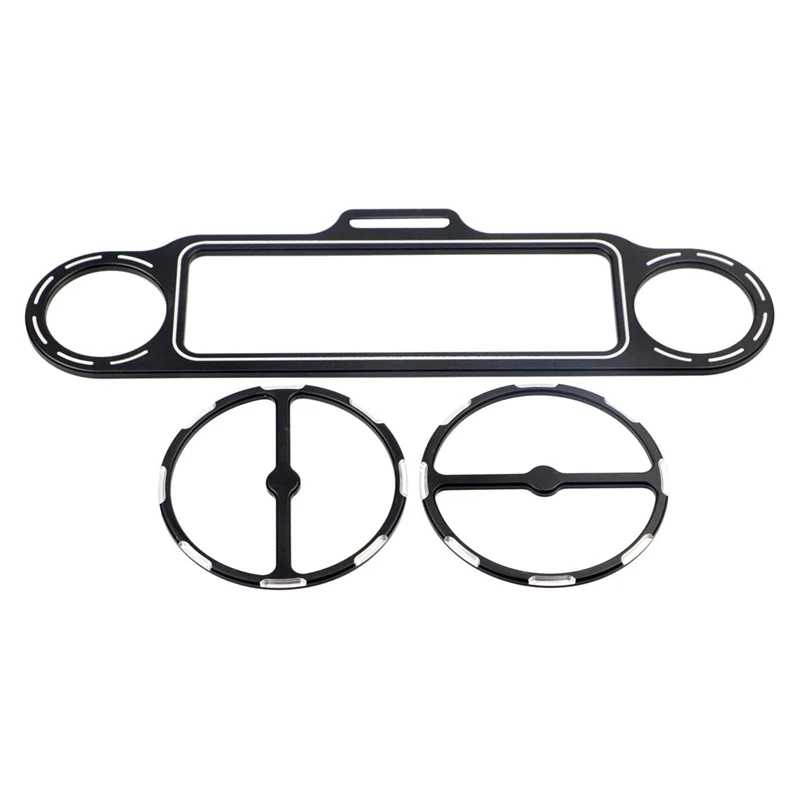 

Motorcycle Kits Black Stereo Accent+Speedometer+Speaker Trim Ring for Touring Electra Glide Street Glide