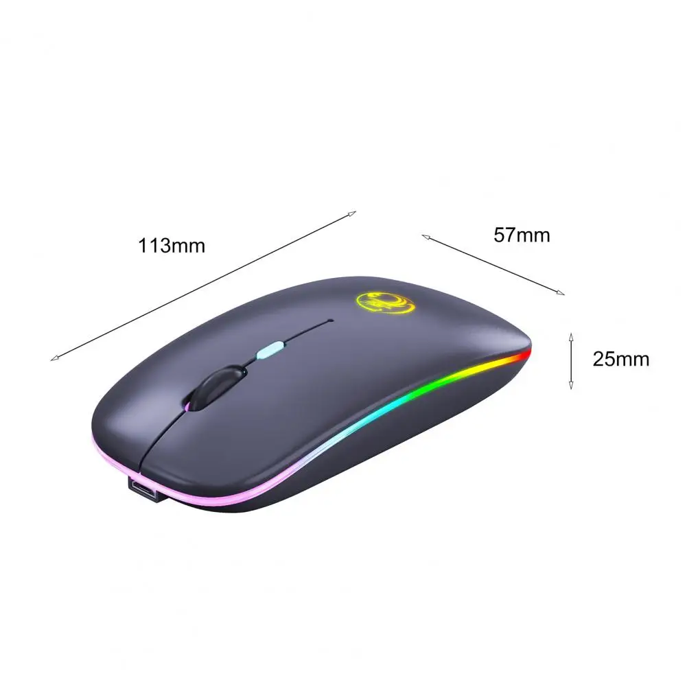 

IMICE E-1300 Wireless Mouse Rechargeable Bluetooth Dual Mode Mute Luminous Wireless Mouse for PC Computer Laptop
