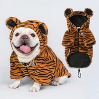dog hooded jacket thicken fleece cat warm outwear coat pet cute print clothing with hat puppy dogs costume accessories