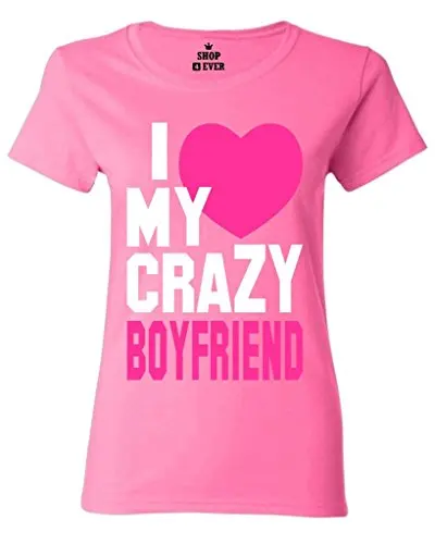 I Love My Crazy Boyfriend женская футболка парные рубашки для женщин Лето 2017 Модный Дизайн