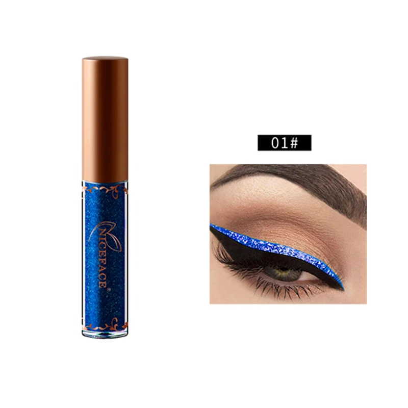 

12 Colors Liquid Eyeliner Shiny Diamond Eyeliner Waterproof Long Lasting Soft Texture Eyeliner Pen Quick Dry Cosmetics TSLM1