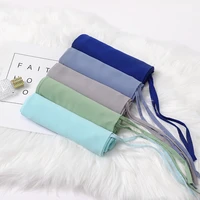 fashion women plain bubble chiffon with rope convenient hijab wrap solid color muslim hijabs scarf headscarf 20 color