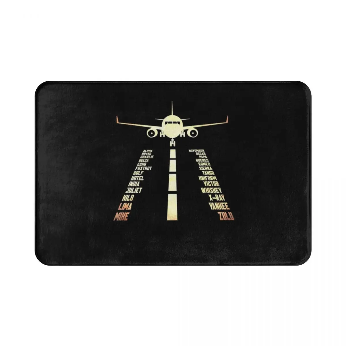 Самолет Airstrip фонетический Алфавит из полиэстера Придверный коврик для ног