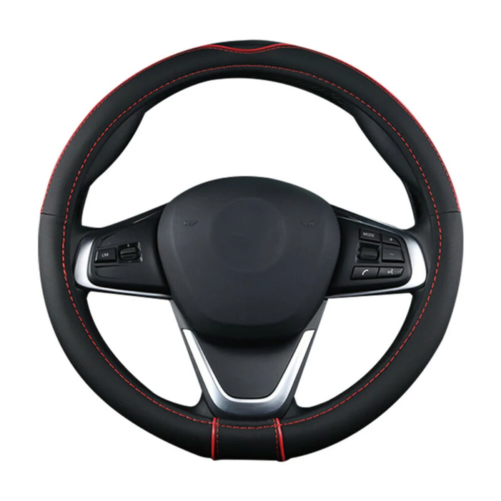 

15"/38cm Steering Wheel Cover Non-slip Black Red Accessory Comfortable