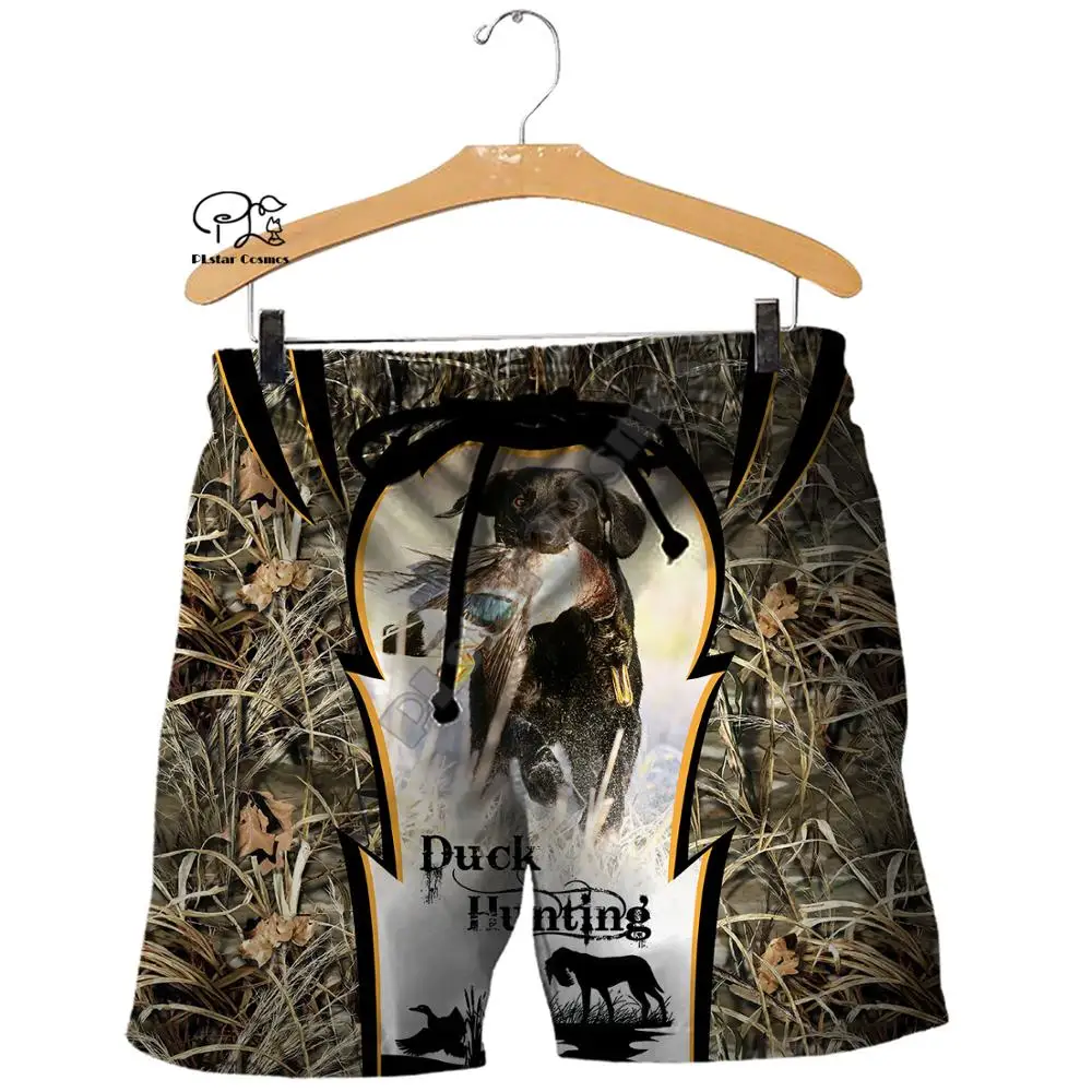 

PLstar Cosmos Duck Hunting Animal Hunter Camo Tattoo Streetwear Mens Womens 3DPrint Summer Casual Shorts Beach Short pants A3
