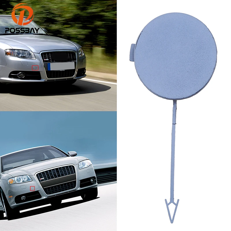 

POSSBAY Gray Front Bumper Protect Towing Hook Eye Cover Cap Auto Replacement For Audi A4/S4 B7 Sedan/Avant quattro 2005-2008