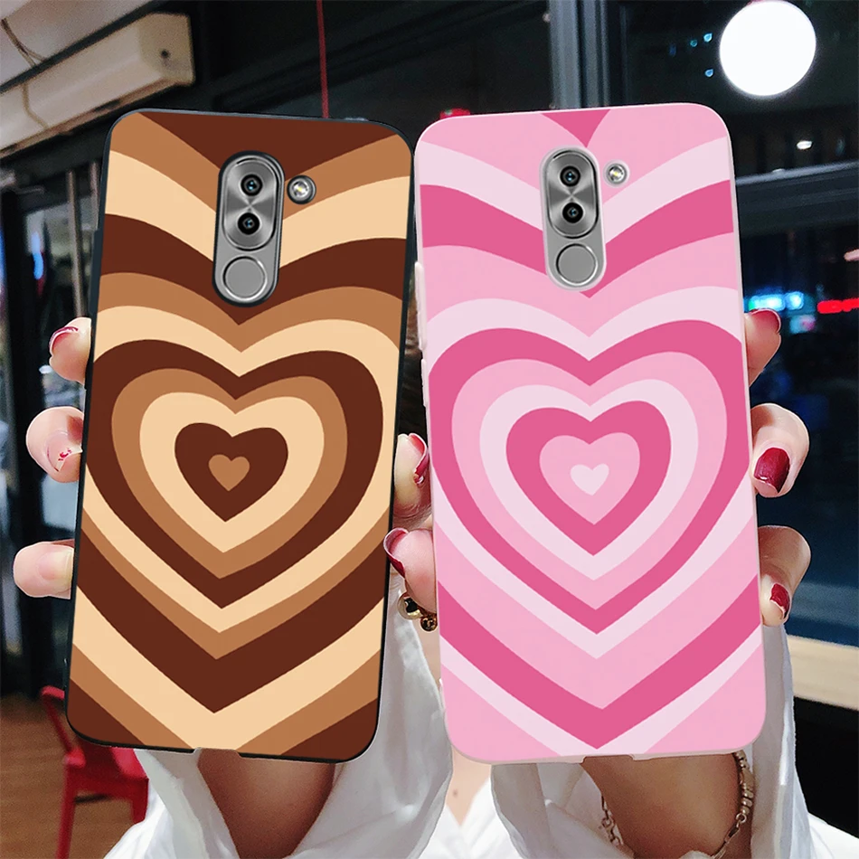 Чехол для пары с сердцем Huawei Honor 6X женский Мягкий силиконовый чехол Coque GR5 2017 Mate 9 Lite