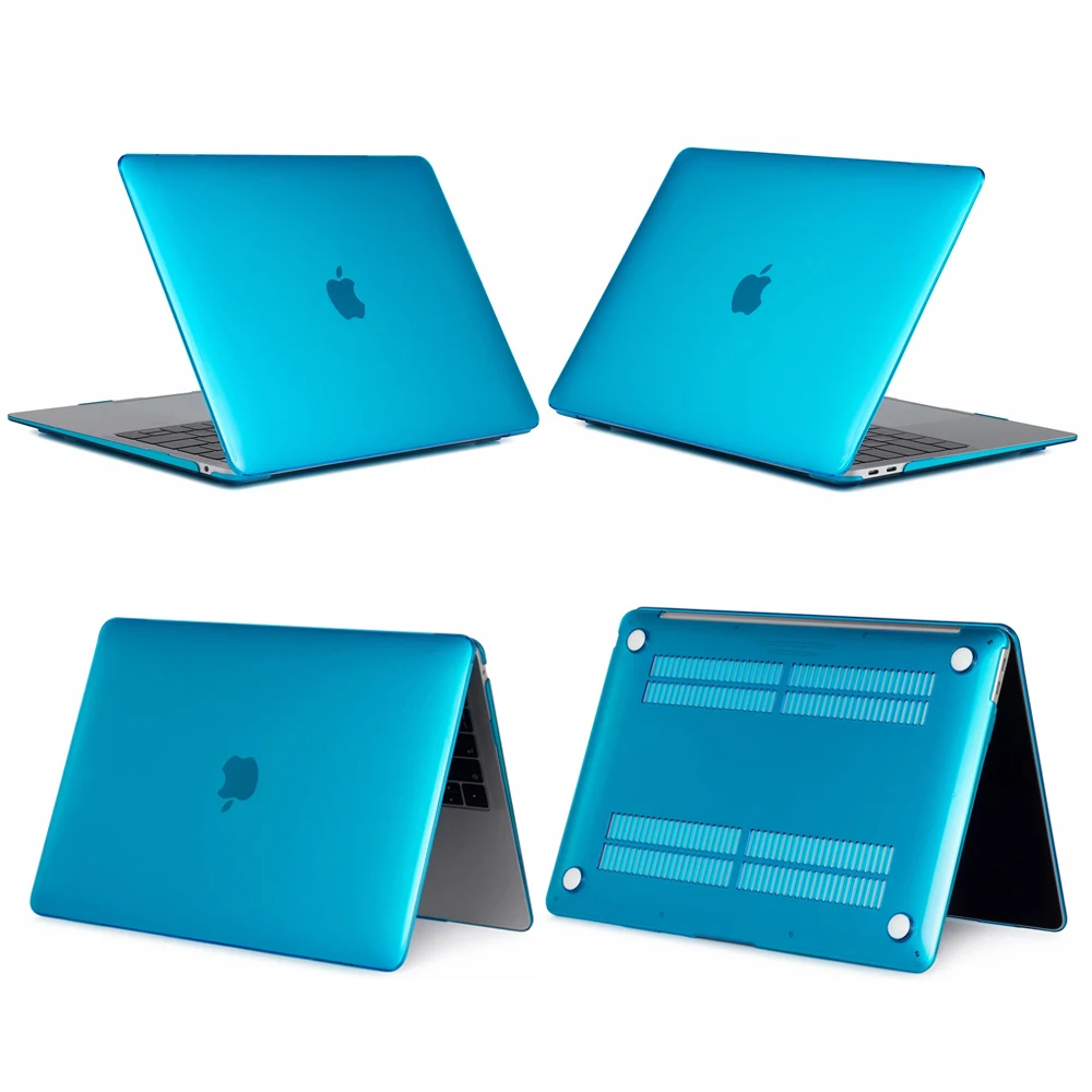 Crystal Sky blue Чехол для ноутбука Apple MacBook Air Pro retina 11 12 13 15 Mac Book 13,3 15,4 дюймов Чехол с сенсорной панелью+ чехол для клавиатуры - Цвет: Crystal Sky blue