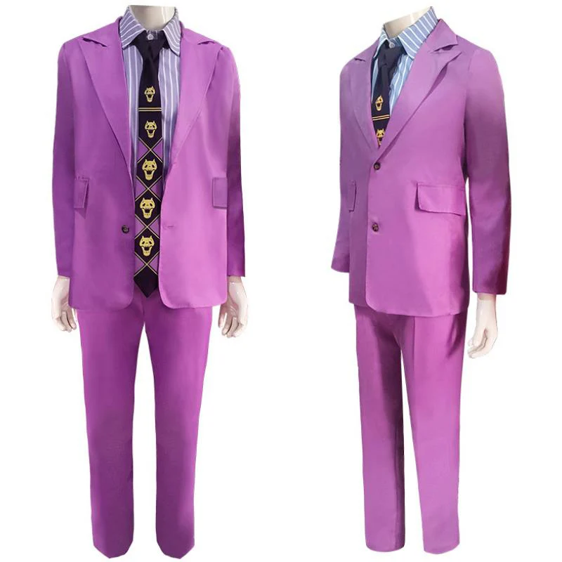 

Anime Role Cos Yoshikage Cosplay Bizarre Adventure Costume Halloween Carnival Uniform Play Outfits Women's and Men's Set