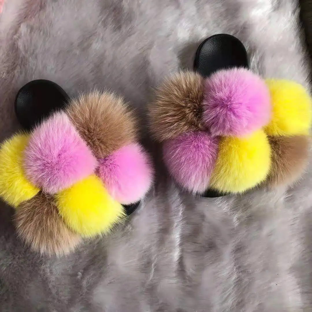 

2021 European and sk American women's fashion and leisure new style fur and fur Slippers 1829