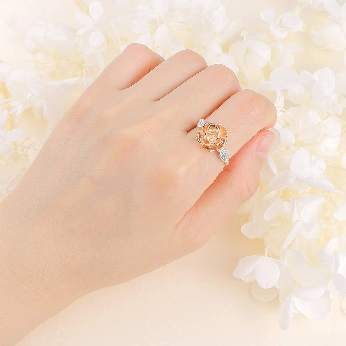 Rose Valley Flower Rings for Women Opening Ring Size Adjustable Fashion Jewelry Girls Birthday Gifts RRR003 |