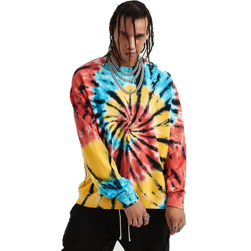 

Толстовка мужская с капюшоном и принтом тай-дай, мужской худи-свитшот, Харадзюку, худи, уличная одежда, 2020