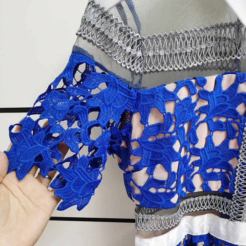 Женское длинное платье с отложным воротником вечерние жевное ажурное в стиле