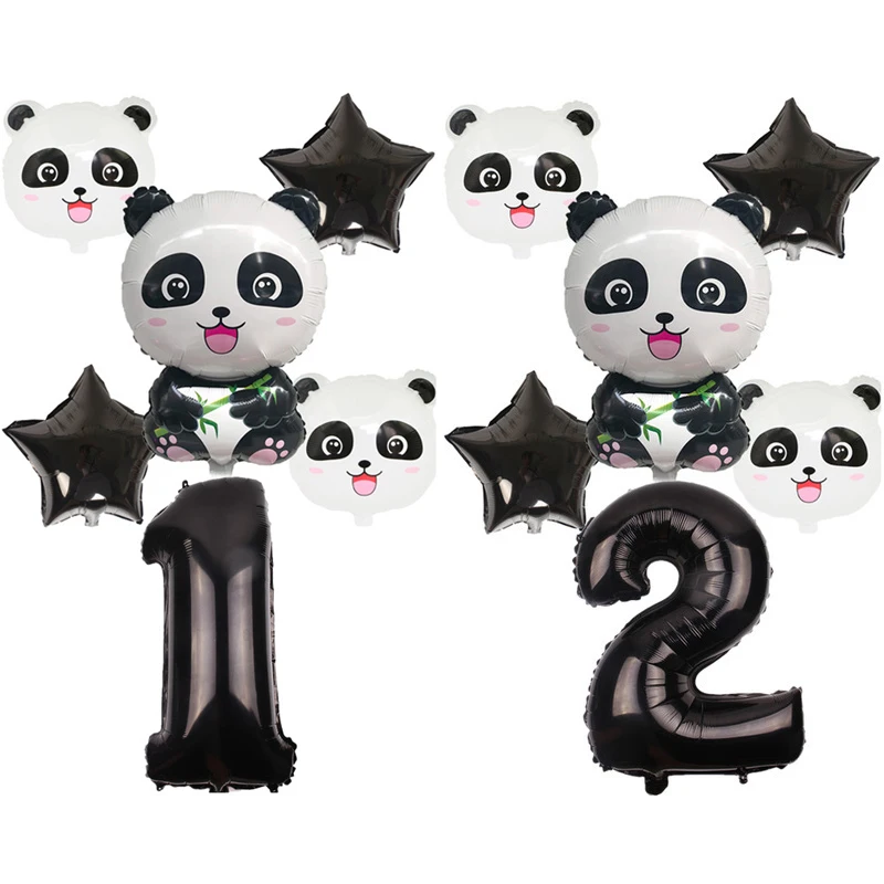 Набор шариков из фольги в виде панды детский Декор для дня рождения животное