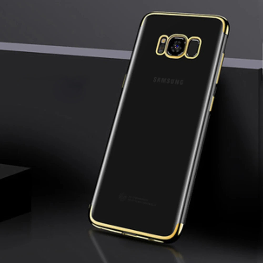 Роскошный прозрачный чехол с покрытием для телефона Samsung J4 J6 Plus S6 S7 S10 S9 J7 мягкий