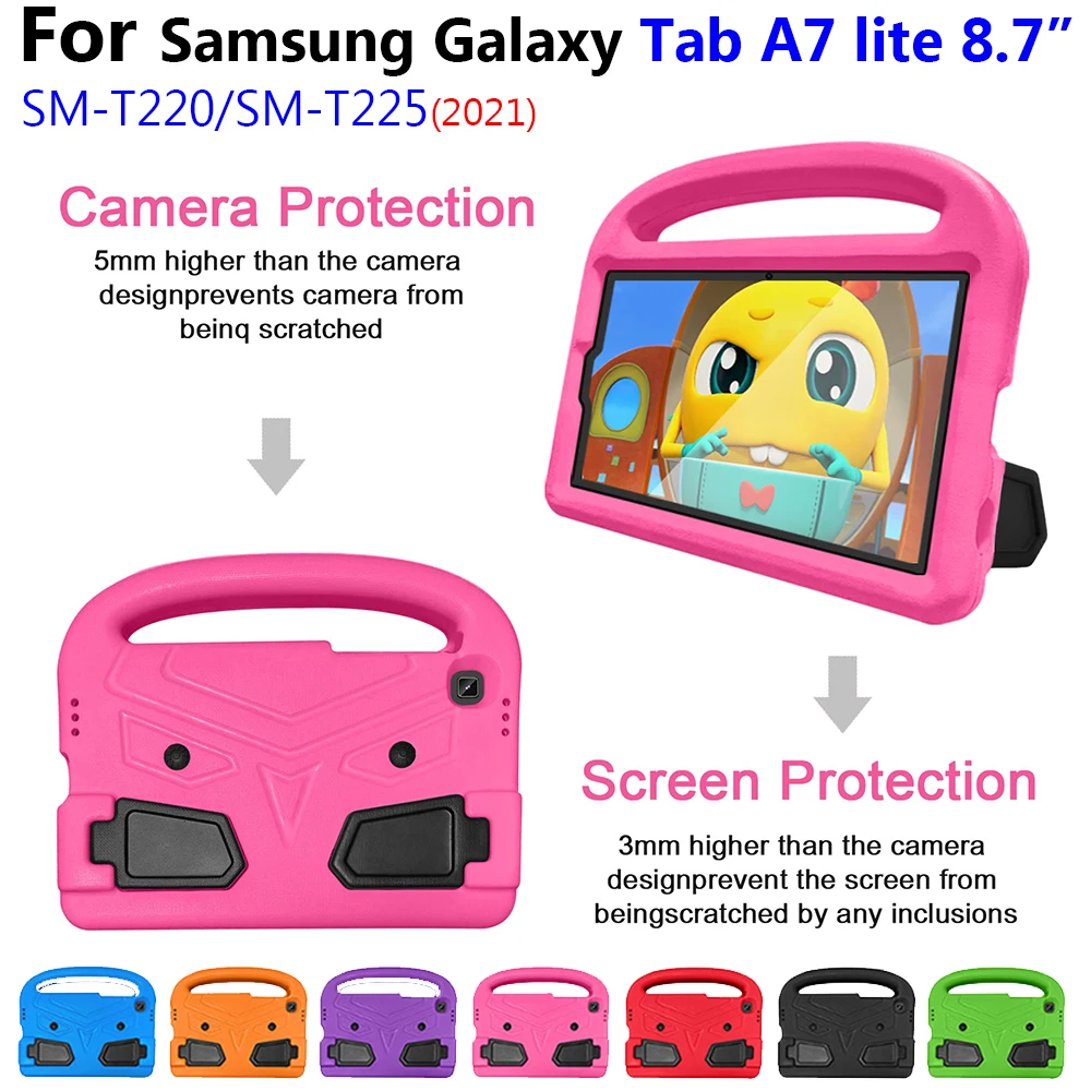 

For Samsung Galaxy Tab A7 Lite 8.7 2021 SM-T220 SM-T225 T200 T225 Case Tablet hand-held Shock Proof EVA Hand Holder Cover