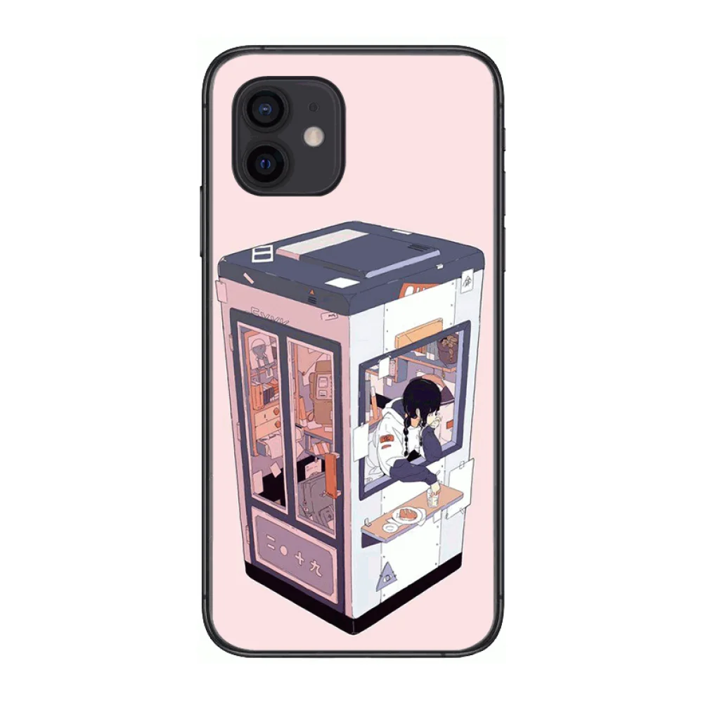 

Creative cute small life house frosted anti-fall mobile phone case Style Phone Case cover For iphone 12 pro max 11 8 7 6 s XR P