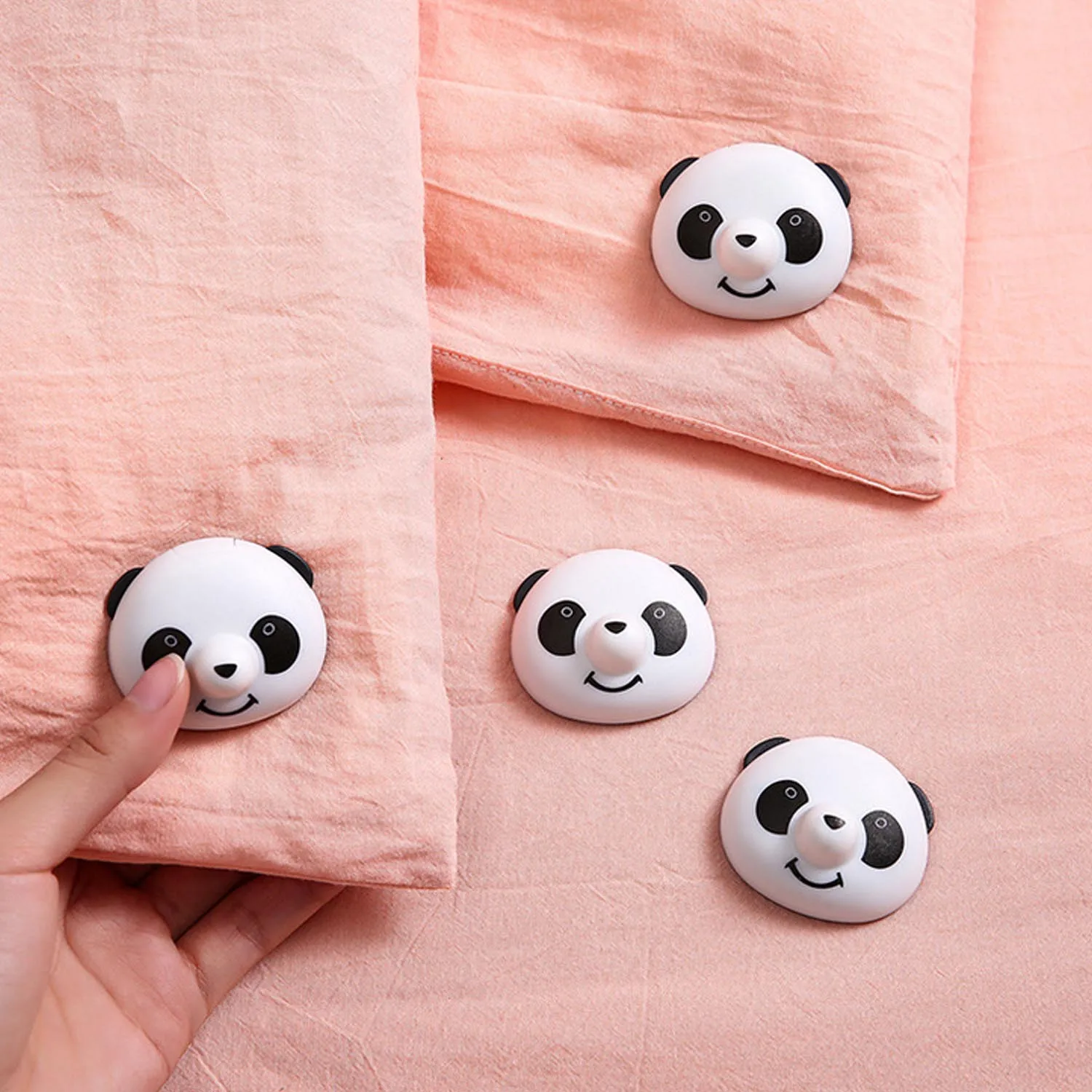 Behogar 24 шт. Стёганое одеяло зажимы держатель с милой пандой Анти скольжение