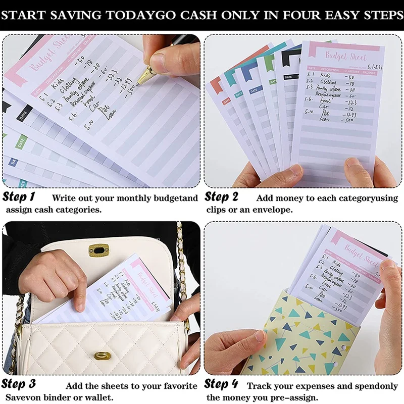 60 шт. листы для отслеживания расходов|Бумажные конверты| |