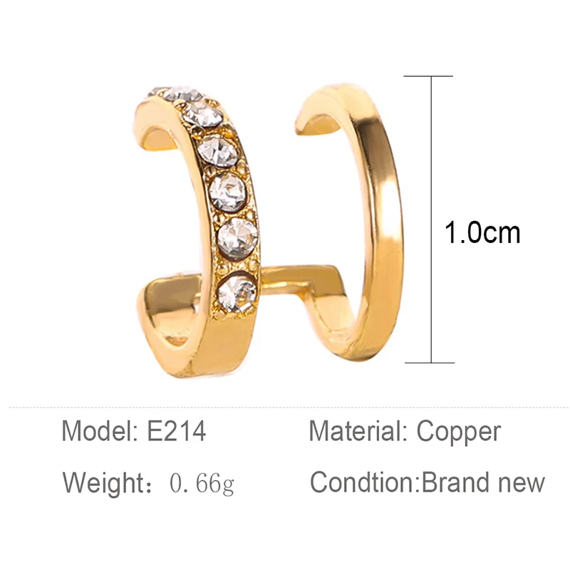 1 шт. Модный изысканный украшенный стразами манжета на ухо для женщины слева 2021 г. Летний новый приход подарок на рождество