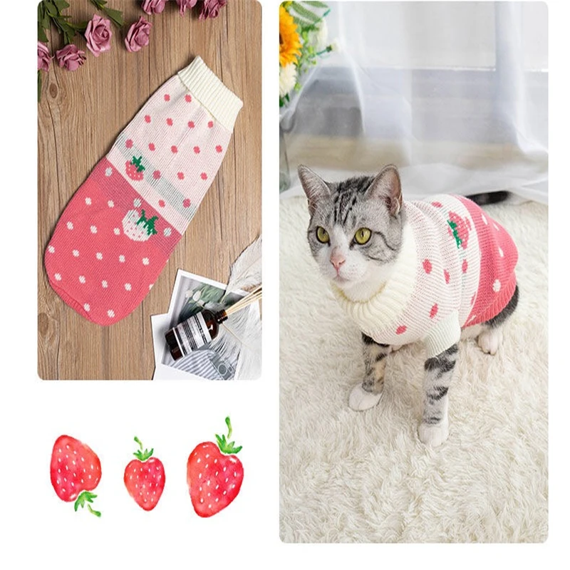 Зимняя одежда для котят кошек собак Рождественский свитер осенне-зимняя с