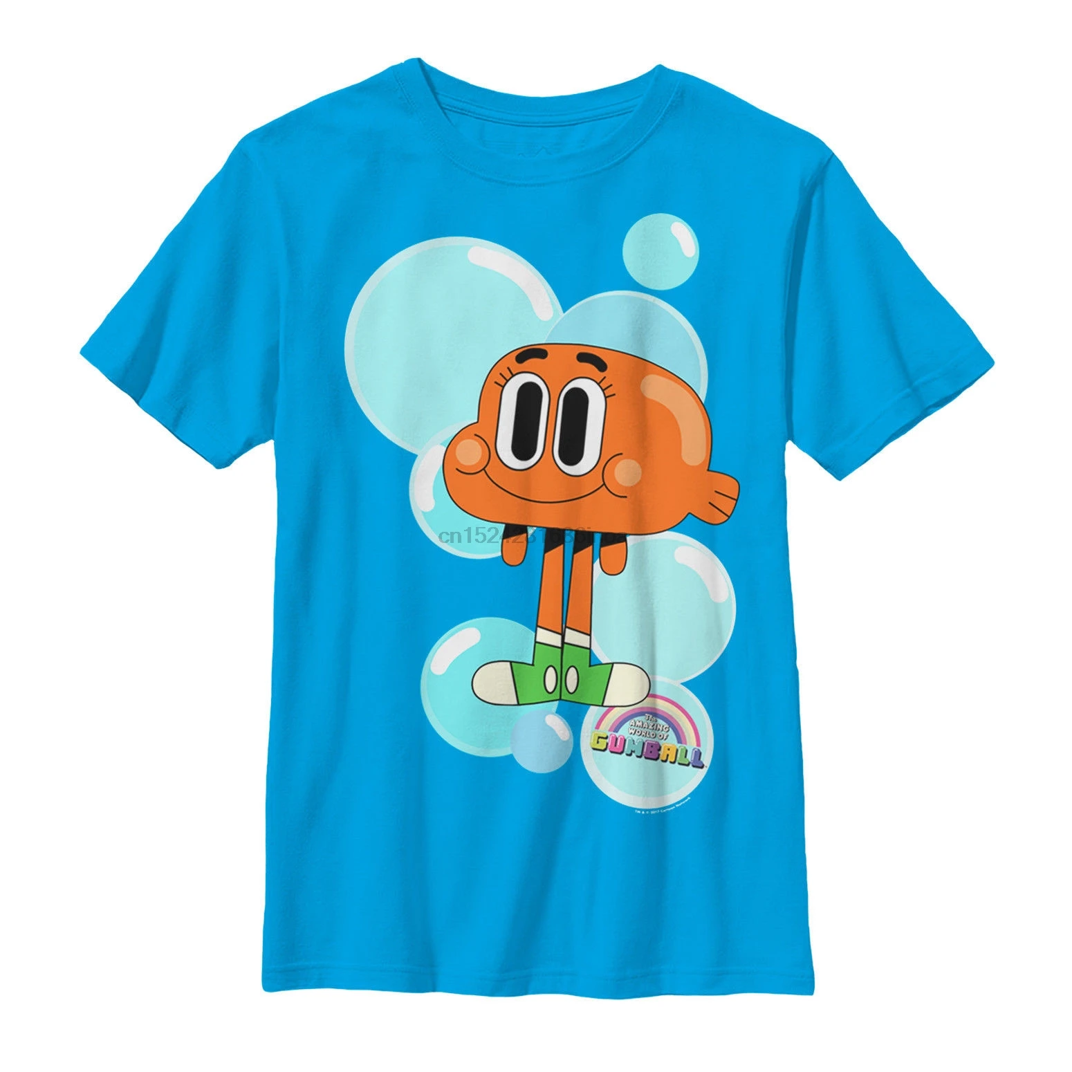 Футболка с графическим принтом Удивительный мир Гамбола Дарвина и пузырьки для