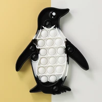 black white penguin animals simple fidget toy push bubble stress sensory toy relief anti stress hand game toys for children
