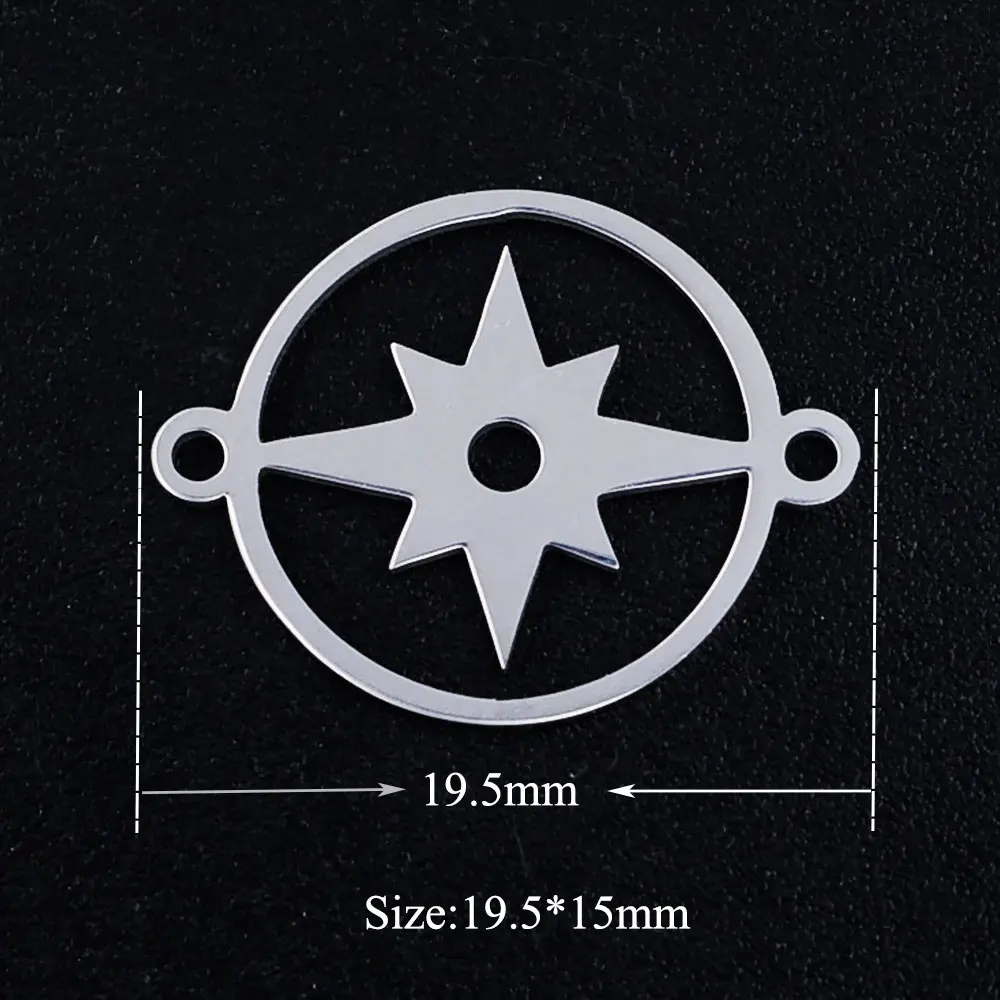 5 шт./лот круглый Метеор Звезда из нержавеющей стали соединитель Шарм для женщин