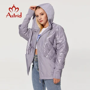 Astrid 2022 Autumn New Women's Thin Cotton Jacket Windproof Warm Plus size with Hood Zipper Coat Wom