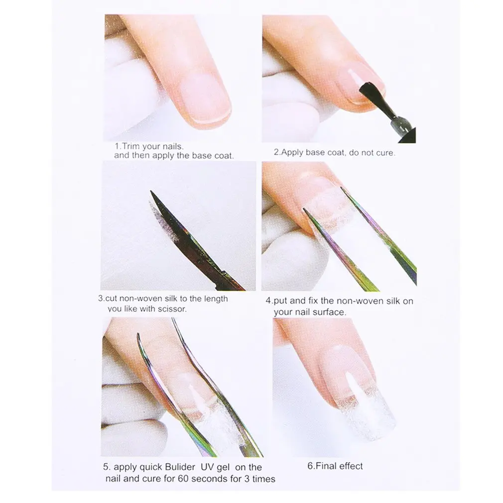 Nail Non-Woven Silk Extension Fiber Sheet Paperless Support Fast Fracture Repair Artifact | Красота и здоровье