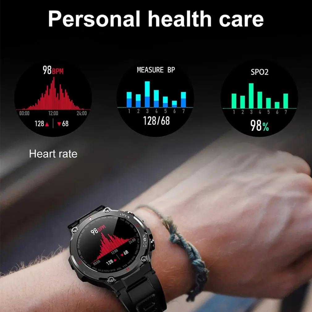 Спортивные Смарт-часы K22 с фитнес-трекером совместимые Bluetooth звонки управление