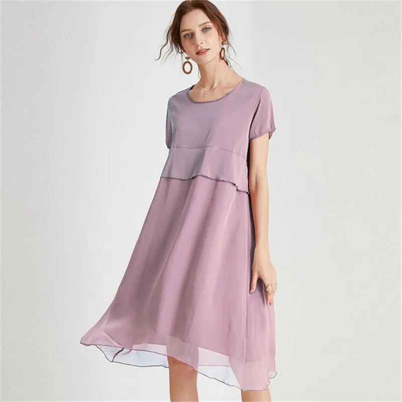 

Women Patchwork Dress Plus Size XL-5XL 2020 Summer Short Sleeve A Line Female Sundress Vestido Midi Casual Dress