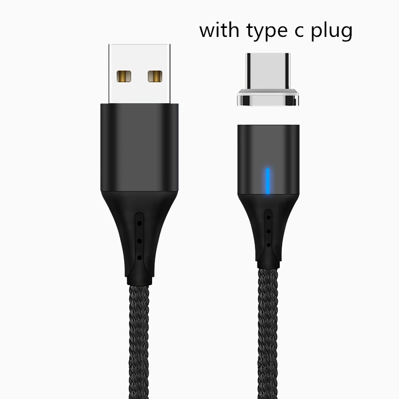 Black Type C Plug Магнитный кабель 3A Micro usb type C кабель передачи данных для быстрой зарядки для iPhone XS MAX XR 8 7 Plus SAMSUNG S10+ S9 для XIAOMI Mi9 MIX3 2S - Цвет: Black Type C Plug