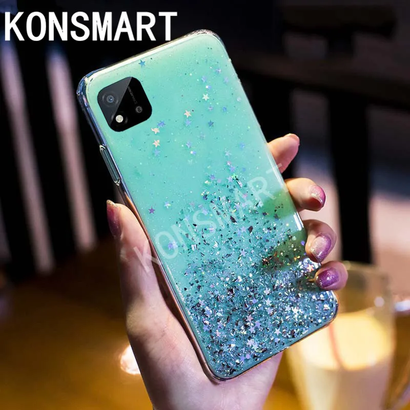 

KONSMART Case For Realme C11 2021 Luxury Glitter Star Clear Phone Cases Realmec11 2021 Silicone Soft Cover