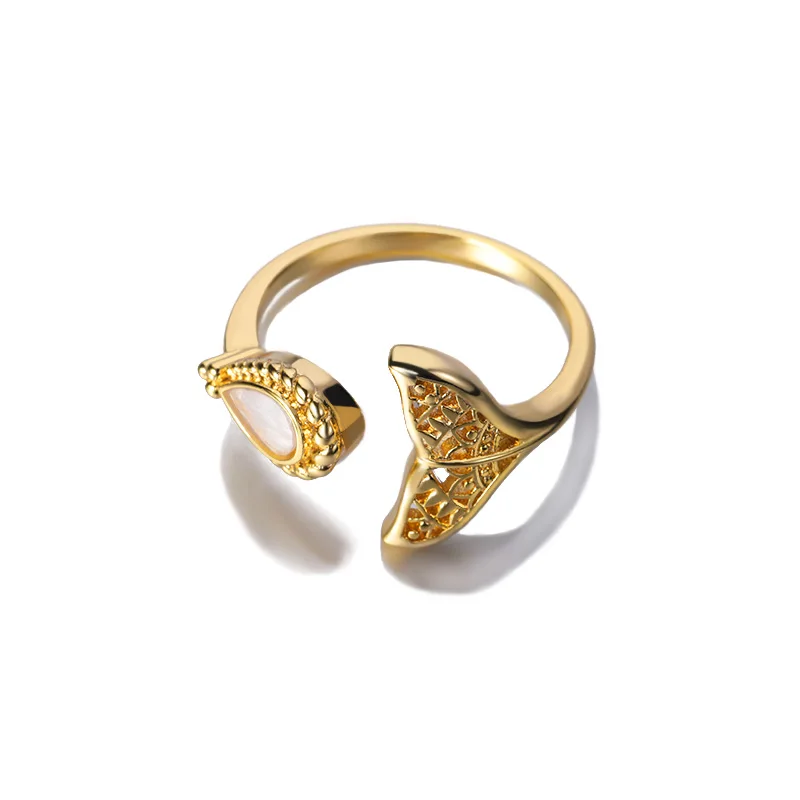 

Summer Hawaiian Beach Jewelry 2021 New Hollow Mermaid Tail Rings For Women Romantic Shell Rings Jewelry Valentine Gifts For Girl