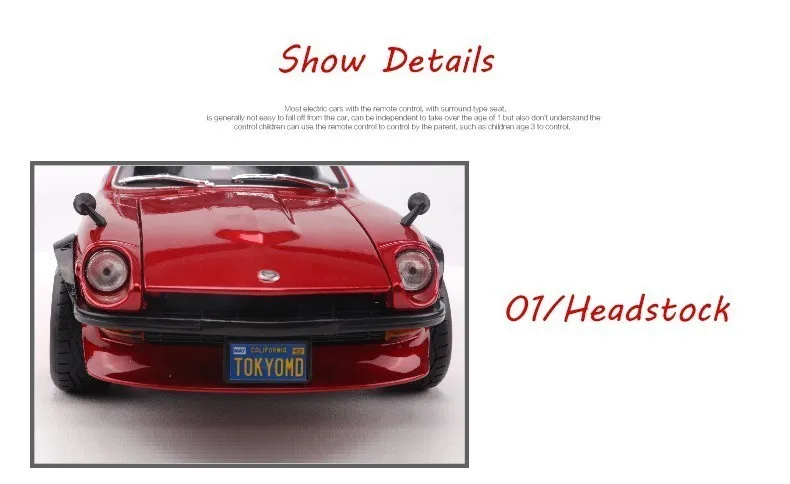 1:18 имитация сплава Nissans Datsun 240Z Спортивная литая под давлением металлическая модель автомобиля с рулевым колесом управления игрушки для детей HotWheele