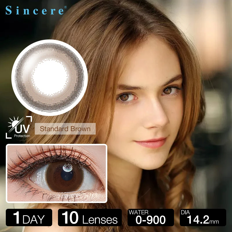 

Sincere-vision Brand Light Brown colour Contact Lenses 0-900 diopter for eye colour contact lens 10pcs/box