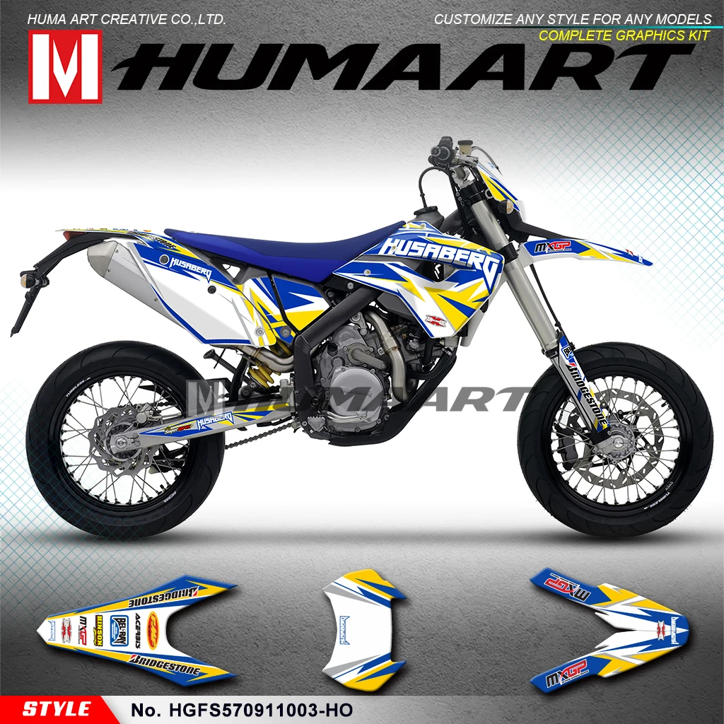 

HUMAART Graphics Off-road Sticker Kit Race Decal Adhesives for Husaberg FE390 FE450 FE570 FE FS FX 450 570 S 2009 2010 2011 2012