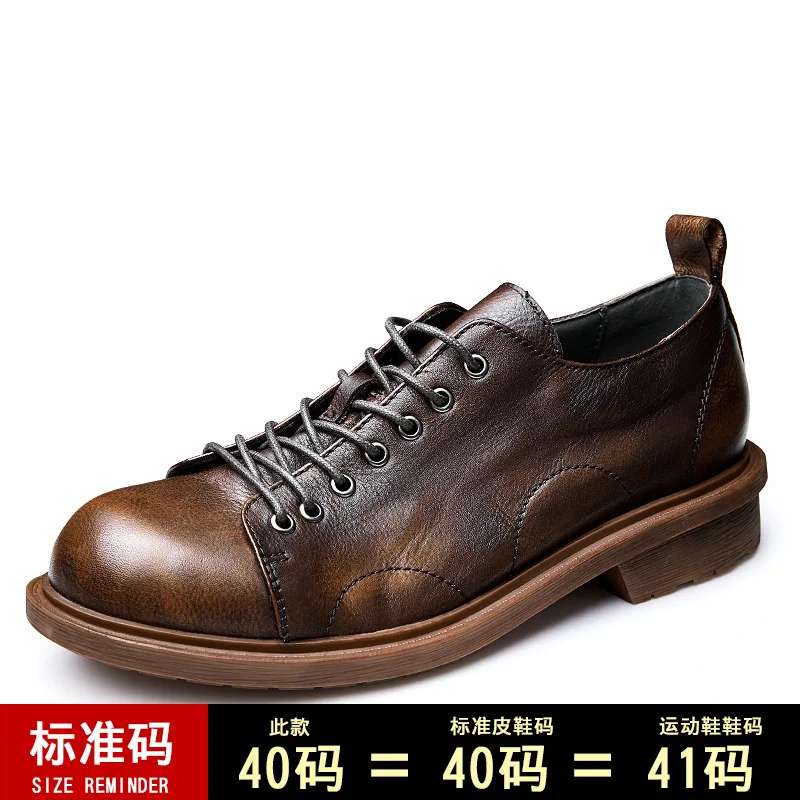 

All-match Cowhide Men Designer Shoes Autumn Spring Business Men Shoes British retro High Quality Genuine Leather Shoes Men
