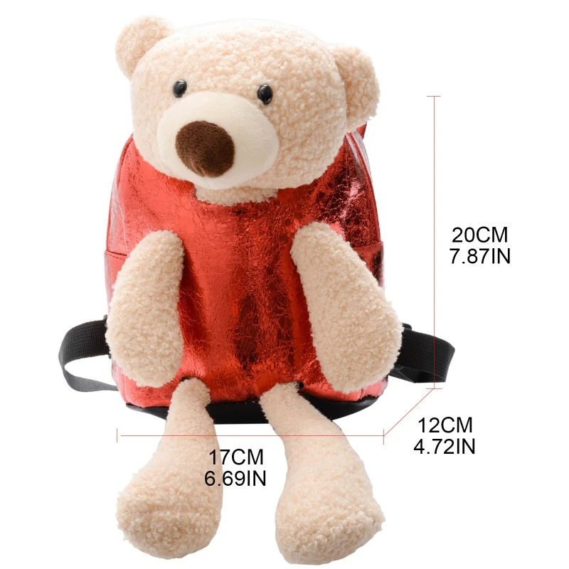 

Cute Cartoon Plush Bear Kids Backpacks Stuffed Animal Toddler Toy for Boys and Girls Outdoor Traveling Kindergarten QXNC