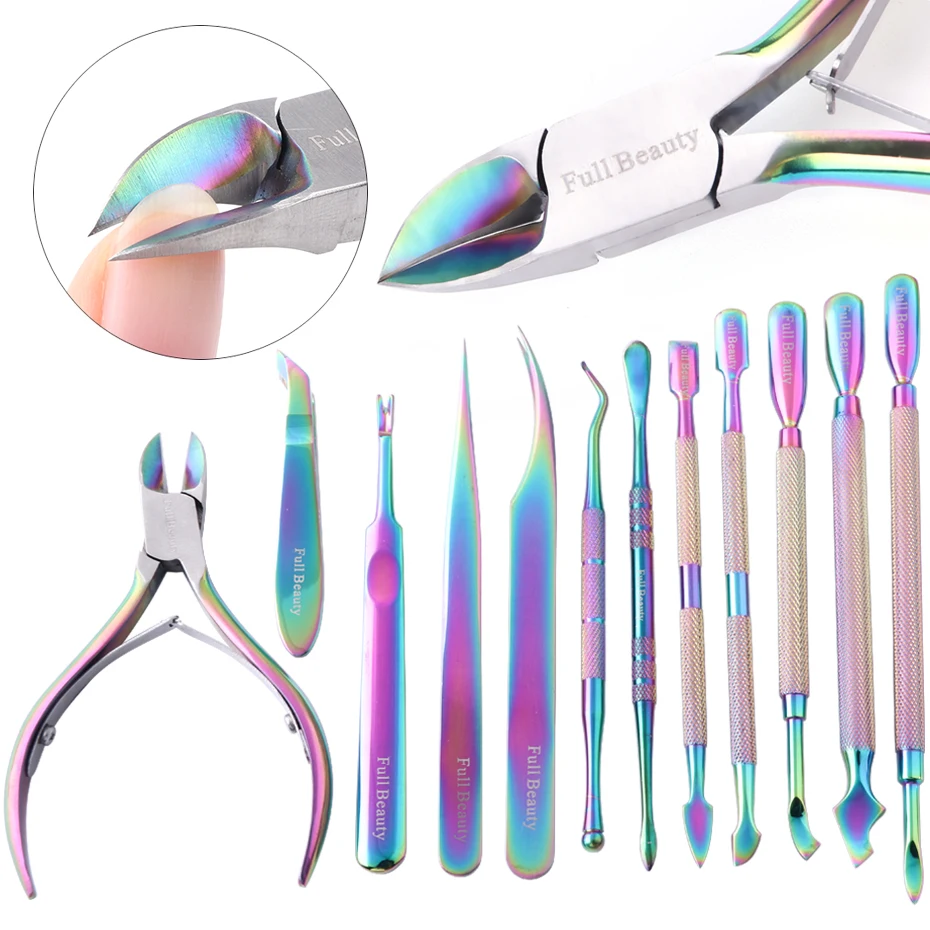 12 шт. радужные кусачки для ногтей|Пинцеты бровей| |
