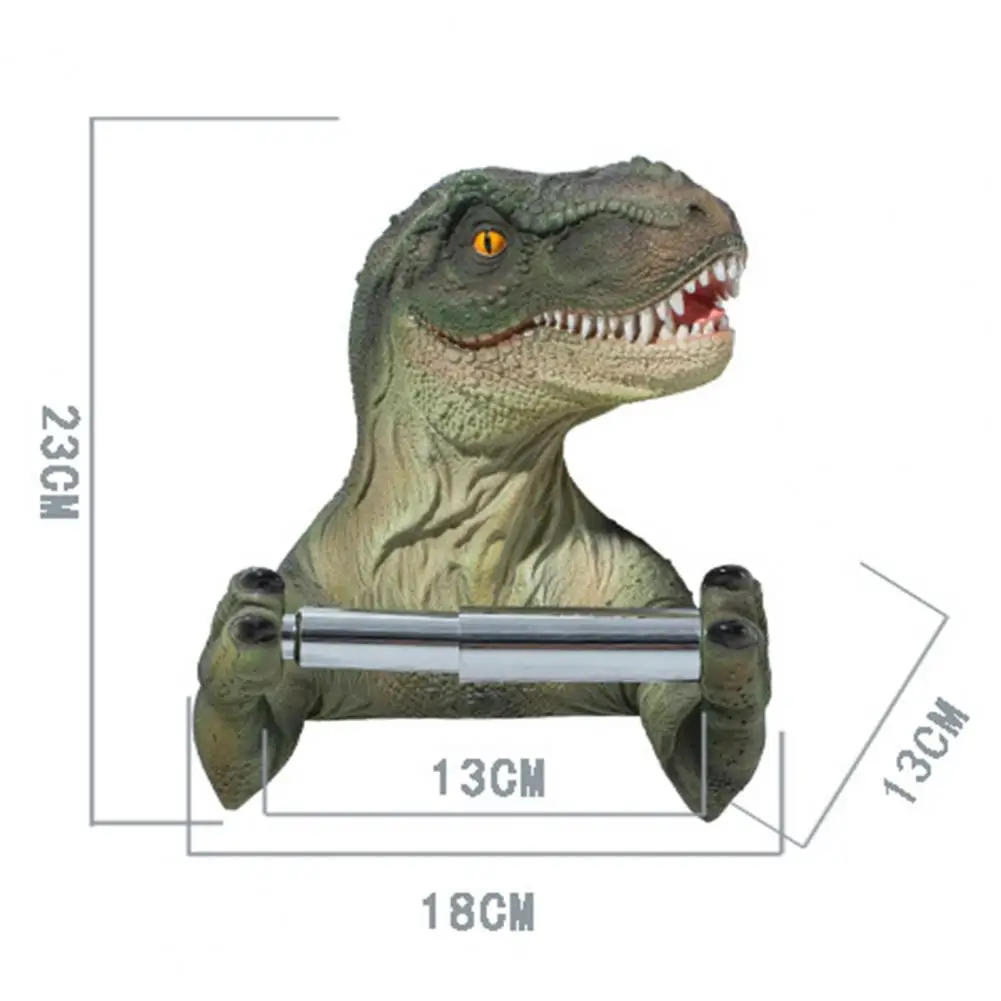 

Resin Dinosaur Tissue Holder Wall Mounted Self Adhesive Punch-free Waterproof Paper Holder Box for Bathroom Supplies Home Decor