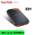 Внешний портативный SSD-накопитель SanDisk 2 ТБ, Твердотельный накопитель 1 ТБ, флеш-накопитель Type C SSD до 2000 МБс. для ноутбуков