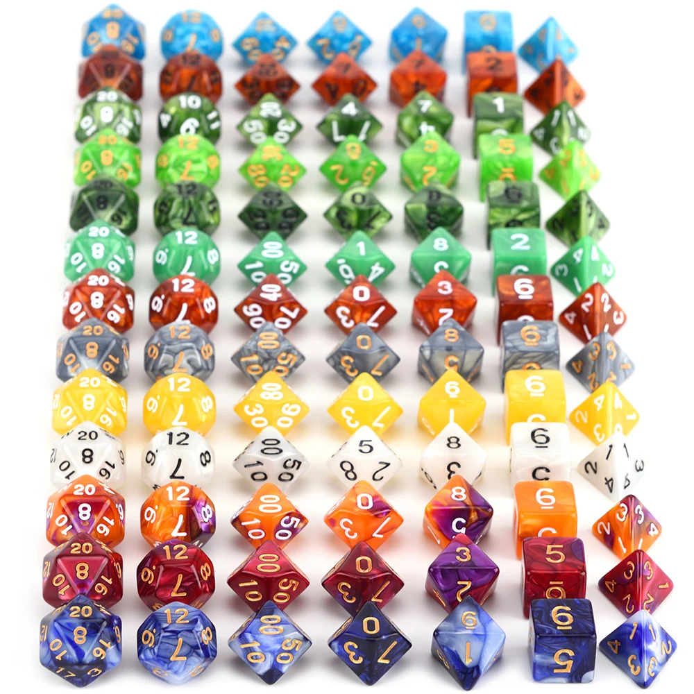7 шт./компл. многогранные игральные кости DnD для настольных игр ролевая игра MTG D4 D6