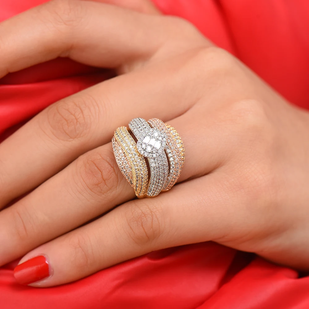 Женские кольца GODKI роскошные массивные с цирконием вечерние ювелирные изделия