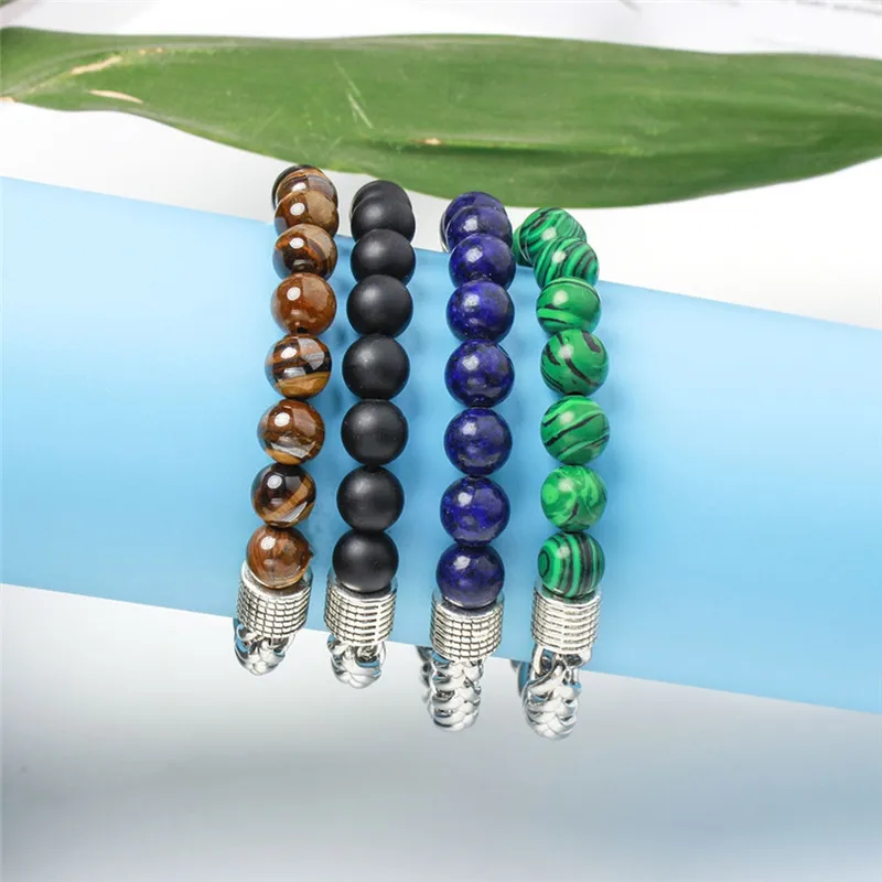 

Malachite Beaded Brecelets Natural Stone Beads Men Bracelets Jewelry Gift