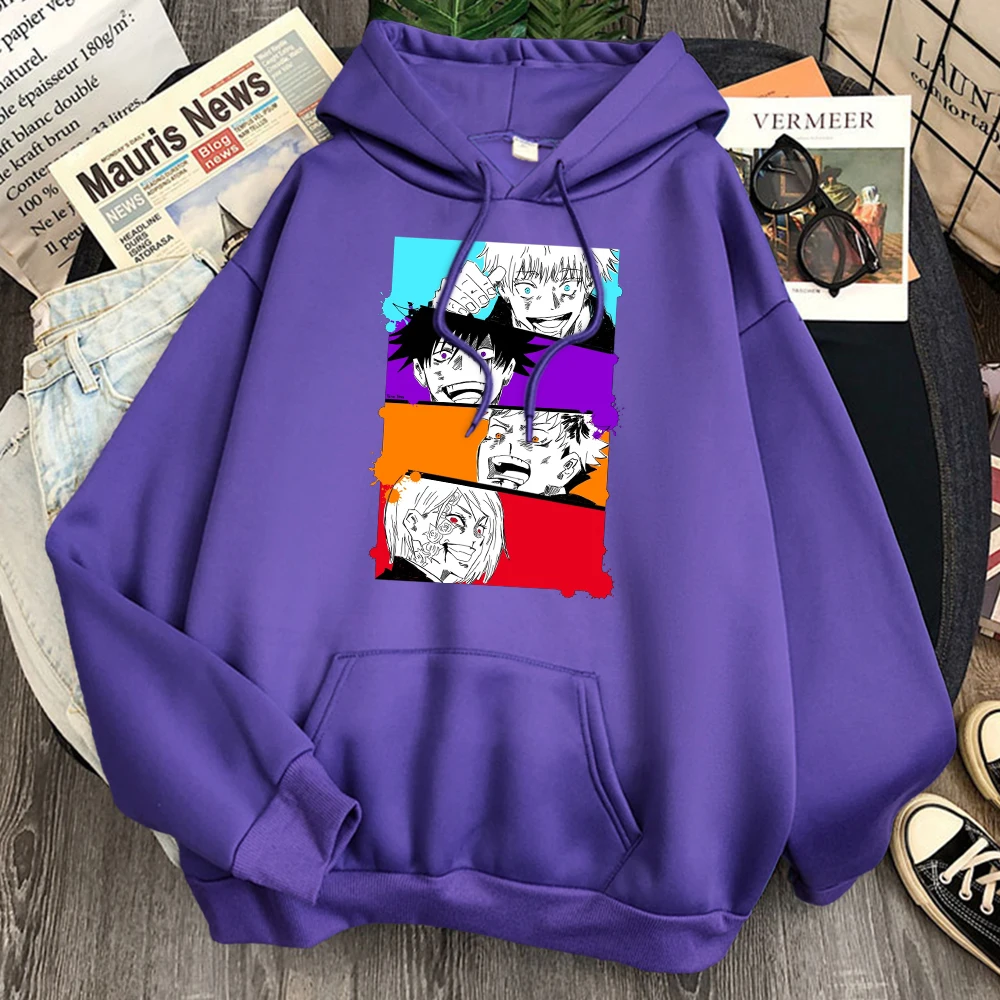 

Jujutsu Kaisen Yuji Itadori Print Sweatshirts Woman Goth Loose Hoodies Women Kawaii Korean Hoodie Harajuku Cartoon Tracksuits