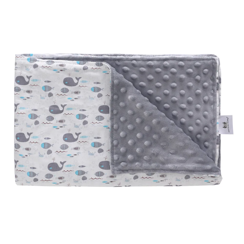 Miracle Baby Minky Super Soft Baby Blankets Double Layer Cartoon Lovely Pattern Luxuries Appease Doll Newborn Swaddle Wrap